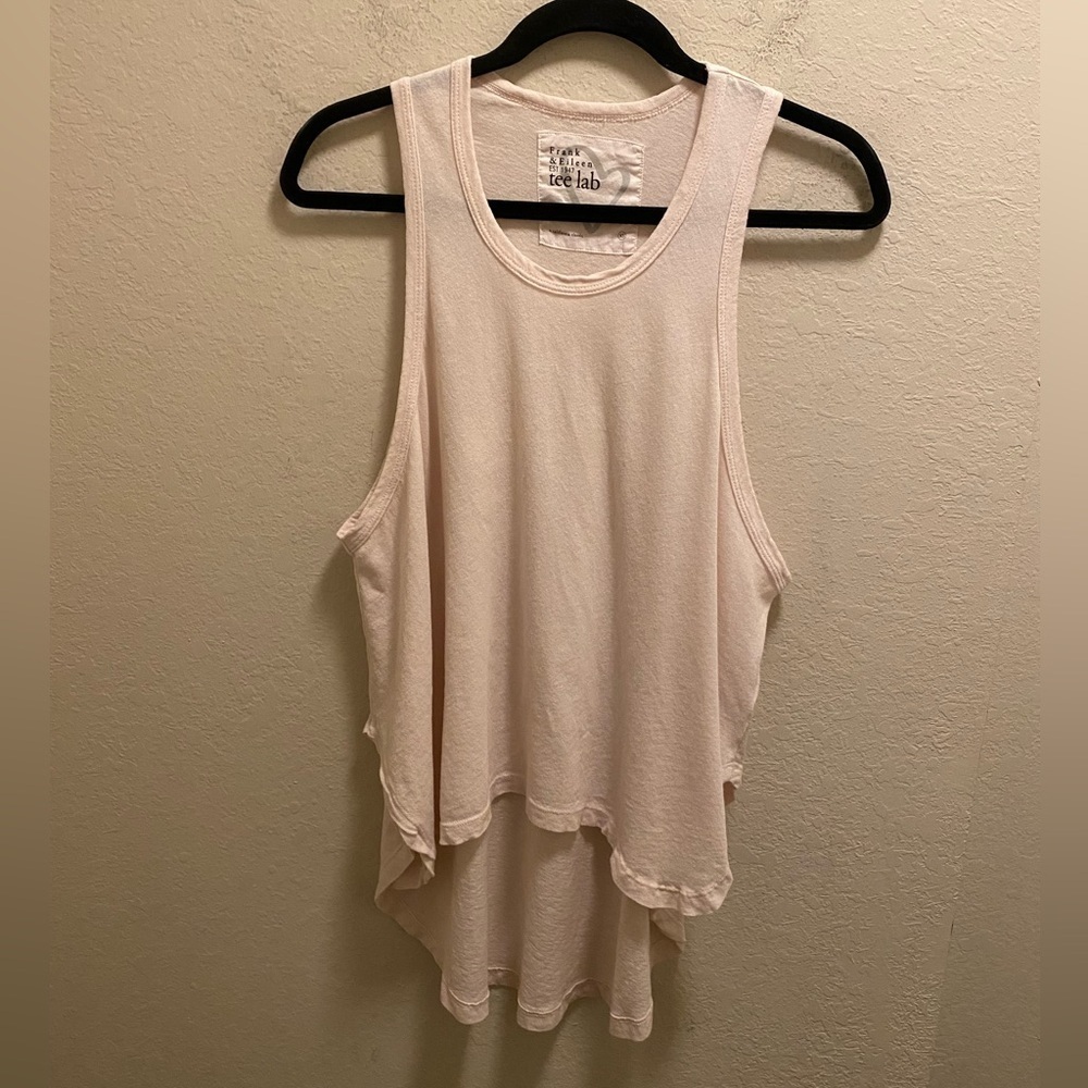 Frank & Eileen Tee Lab Light Pink High-Low Scoop Neck Tank Size XS